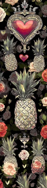 Free pineapple bookmark featuring a vintage style pineapple